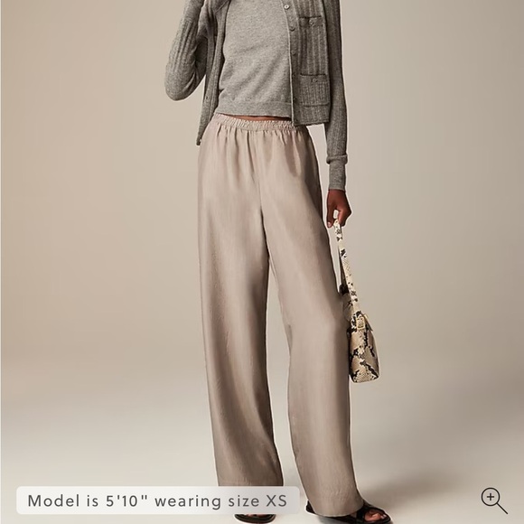 J crew spring rain Petite Stratus pant in textured satin - Picture 1 of 5